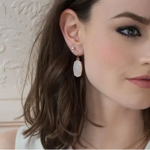 NWOT!! Danay earrings. Platinum drusy - Picture 3 of 6